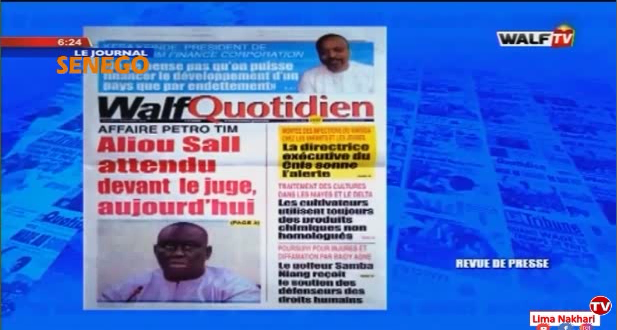 Revue de Presse Français Walf TV du Lundi 25 Novembre 2019 (Video)