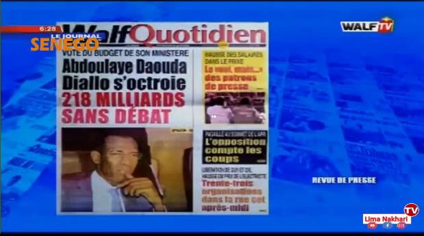 Revue de Presse Français Walf TV du Vendredi 13 Décembre 2019 (Video)