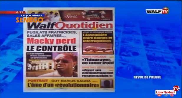 Revue de Presse Français Walf TV du Vendredi 06 Décembre 2019 (Video)