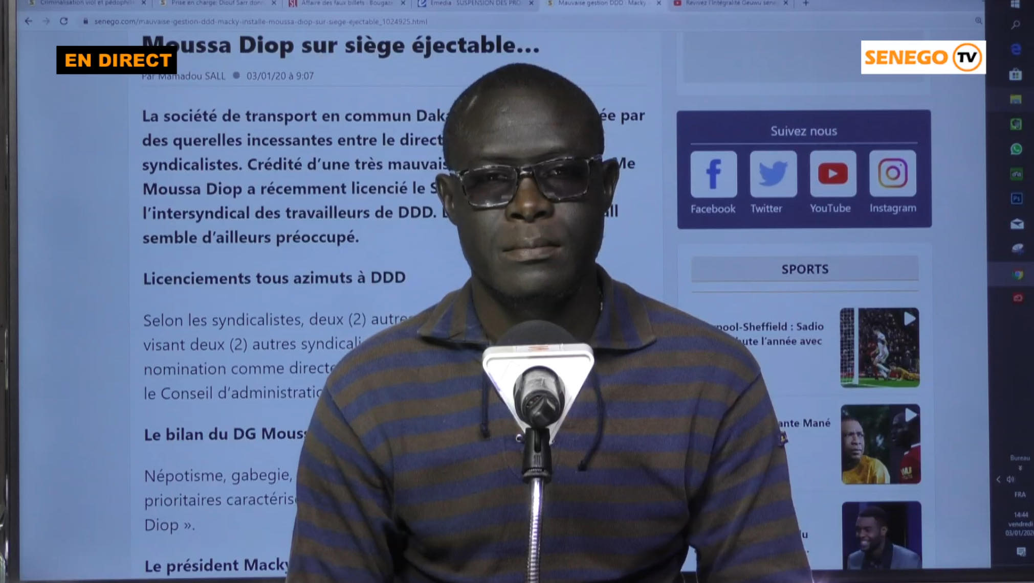 Feuss Net : Viol à Kédougou, 5 directives de Diouf Sarr, et impasse à DDD