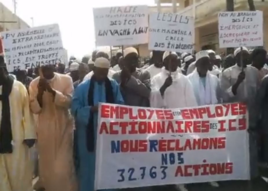 ICS: Marche des retraités pour réclamer leurs actions aux Indiens -vidéo