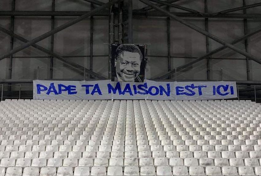 OM : Le portrait de Pape Diouf installé au Vélodrome par les MTP…