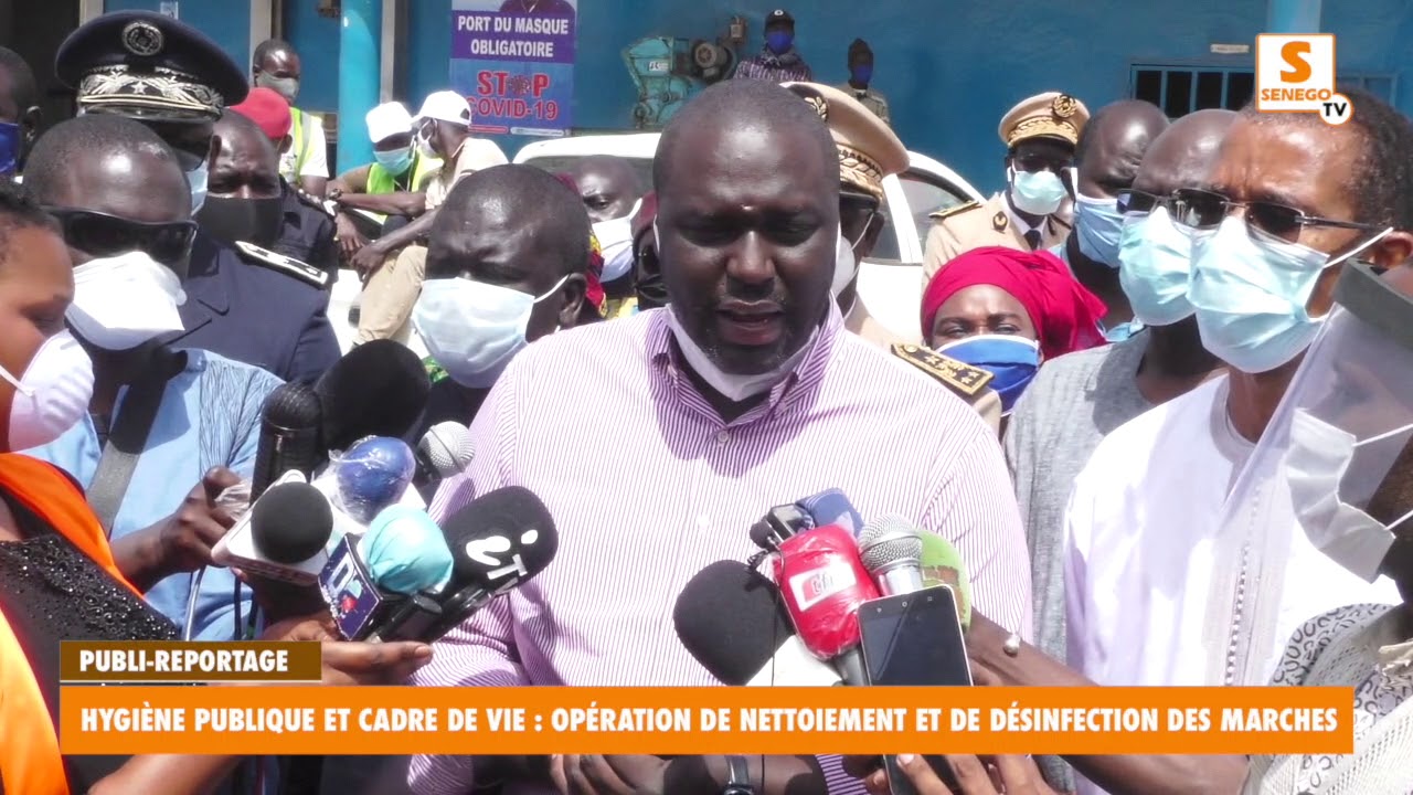 Le Ministre Hygiène publique et du cadre de vie lance l&rsquo;opération nettoiement des marchés (Senego TV)