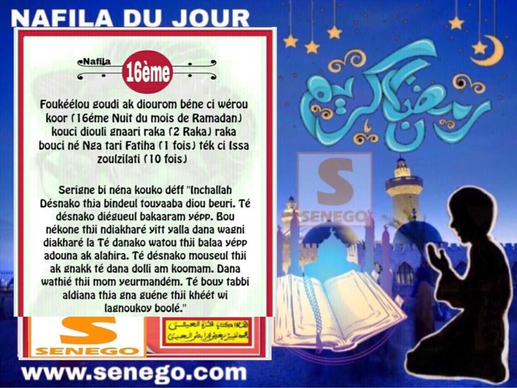 Ramadan 2020: Voici le « Nafila » du Samedi 09 Mai 2020