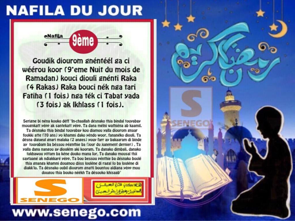 Ramadan 2020: Voici le « Nafila »  du Samedi 02 Mai 2020