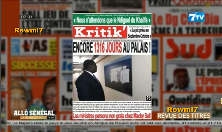 Revue de Presse 7Tv en français du Vendredi 24 Juillet 2020 (Vidéo)