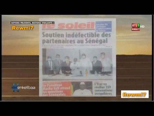 Revue de Presse Rts1 du Vendredi 17 Juillet 2020 (vidéo)