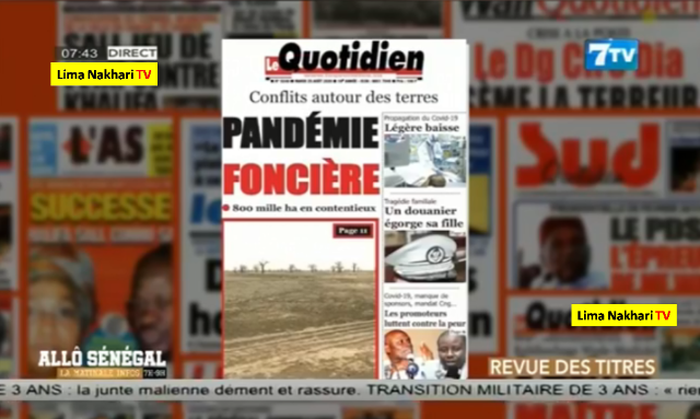 Revue de Presse 7Tv en français du Mardi 25 Août 2020 (Vidéo)