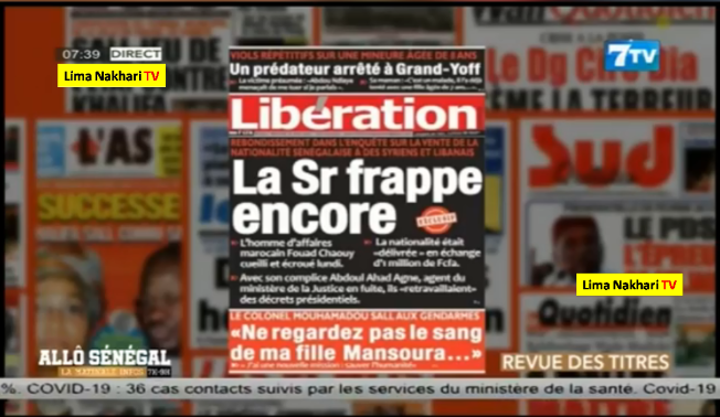 Revue de Presse 7Tv en français du Mercredi 26 Août 2020 (Vidéo)