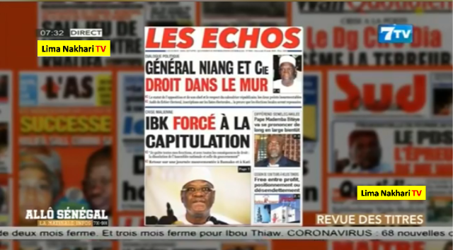 Revue de Presse 7Tv du Mercredi 19 Août 2020 (Vidéo)