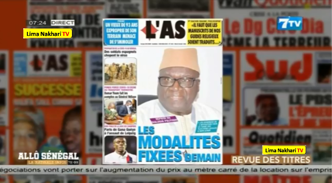 Revue de Presse 7Tv du Mardi 18 Août 2020 (Vidéo)