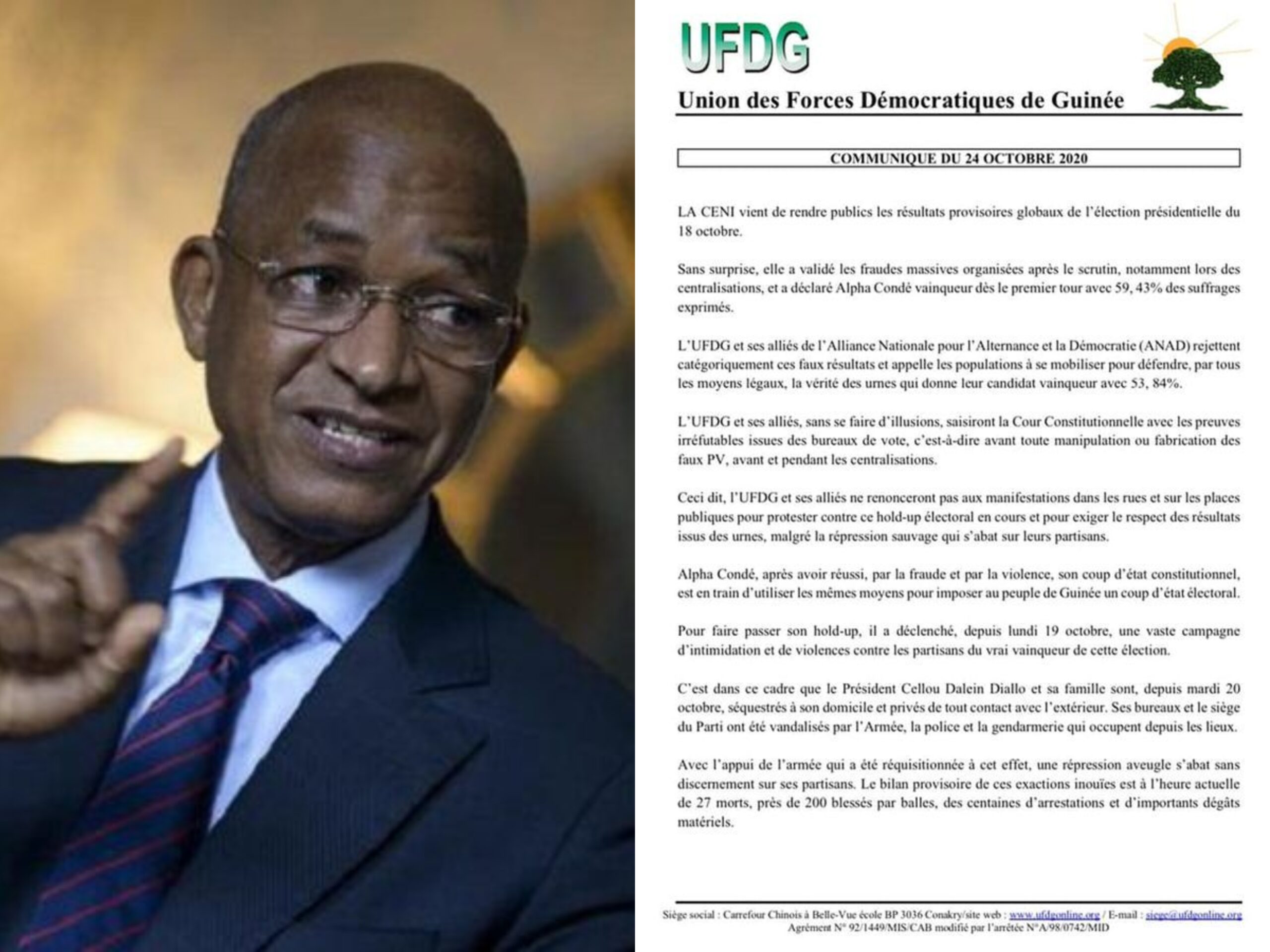 Présidentielle Guinéenne : L’UFDG et ses alliés en passe de saisir la Cour Constitutionnelle