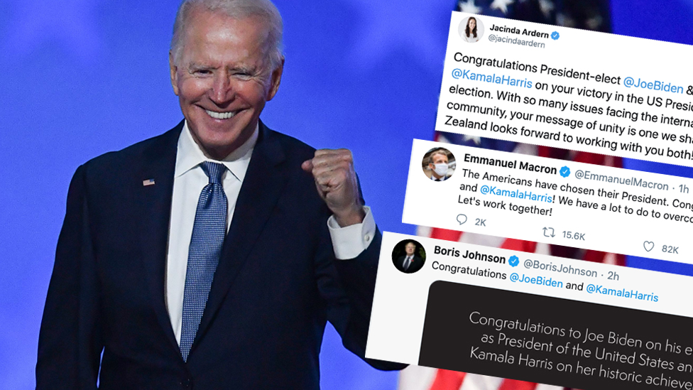 USA : Emmanuel Macron et Boris Johnson félicitent Joe Biden pour son élection