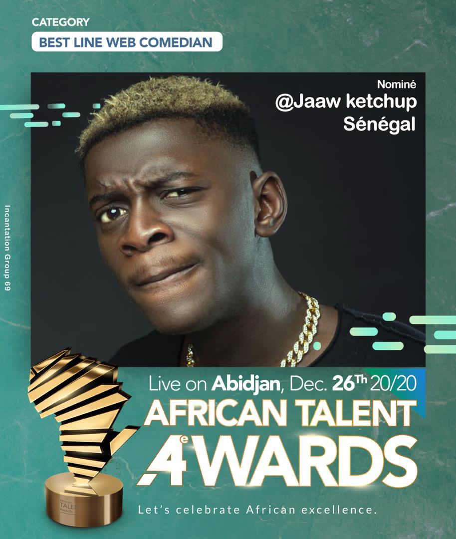African Talent Awards: Jaaw Ketchup nominé dans la catégorie « Meilleur comédien web »