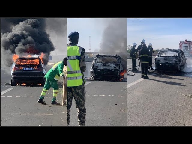 Autoroute à péage : Un véhicule particulier prend feu (vidéo)