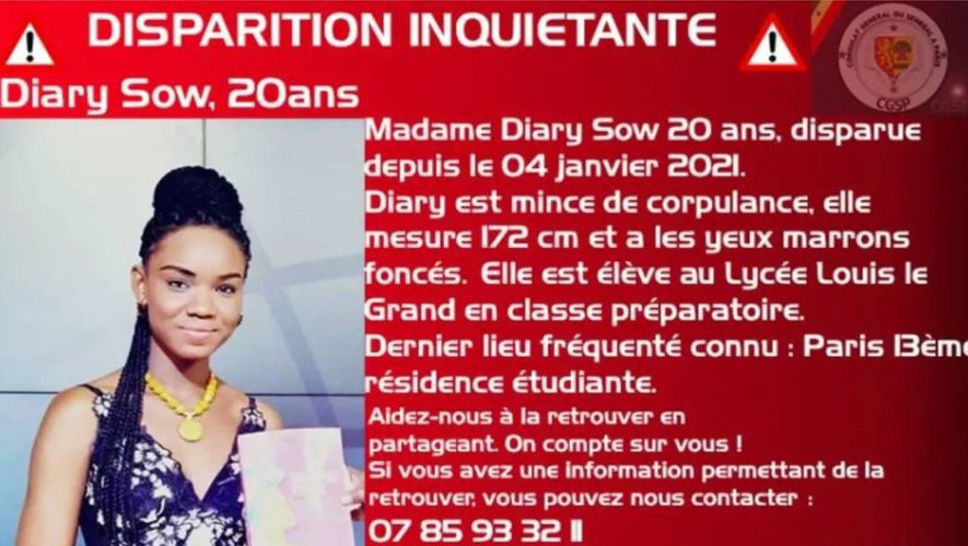 Portée disparue en France : Diary Sow a été vue pour la dernière fois à Toulouse