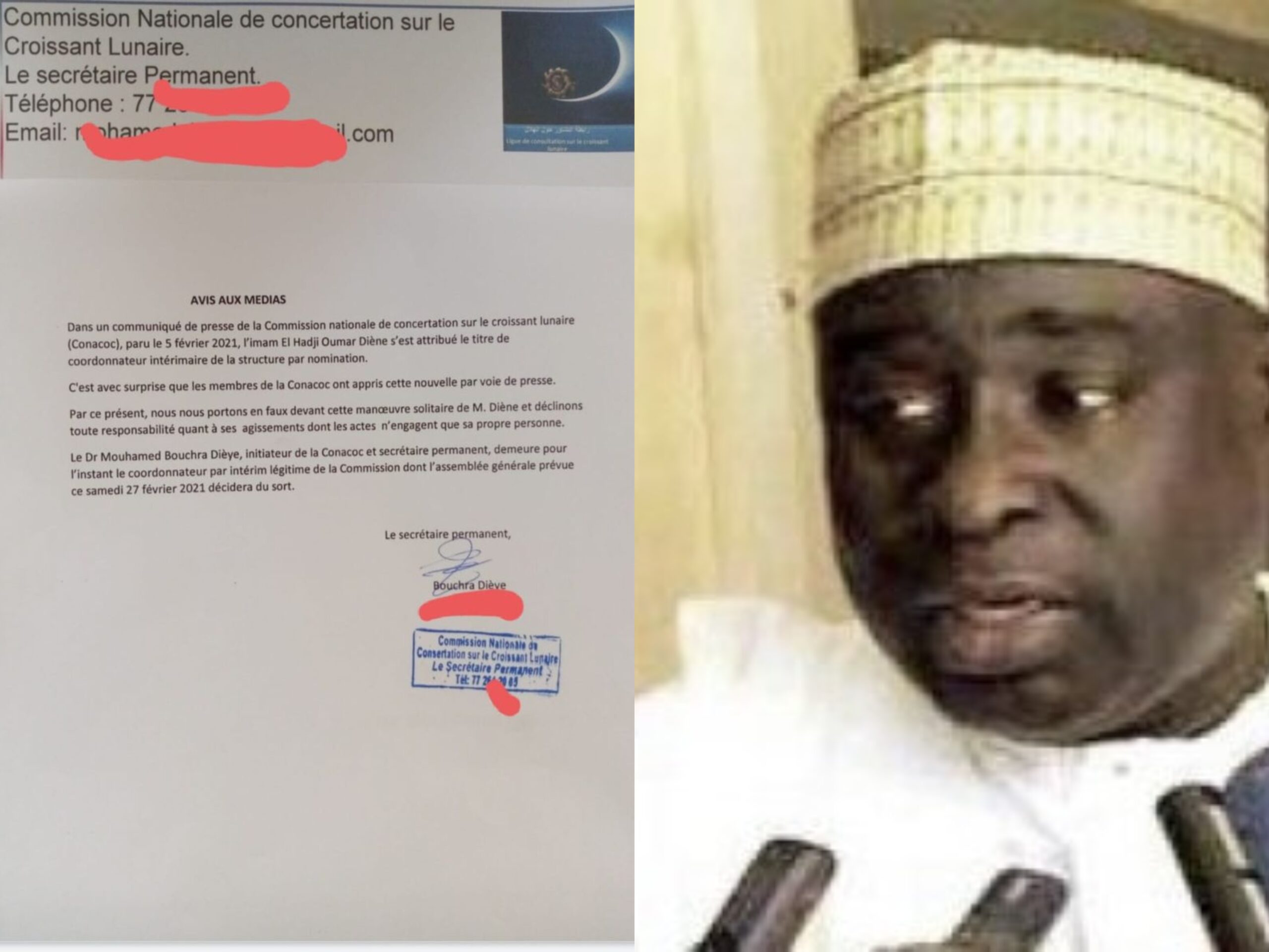 Conacoc : L’imam El Hadji Oumar Diène contesté