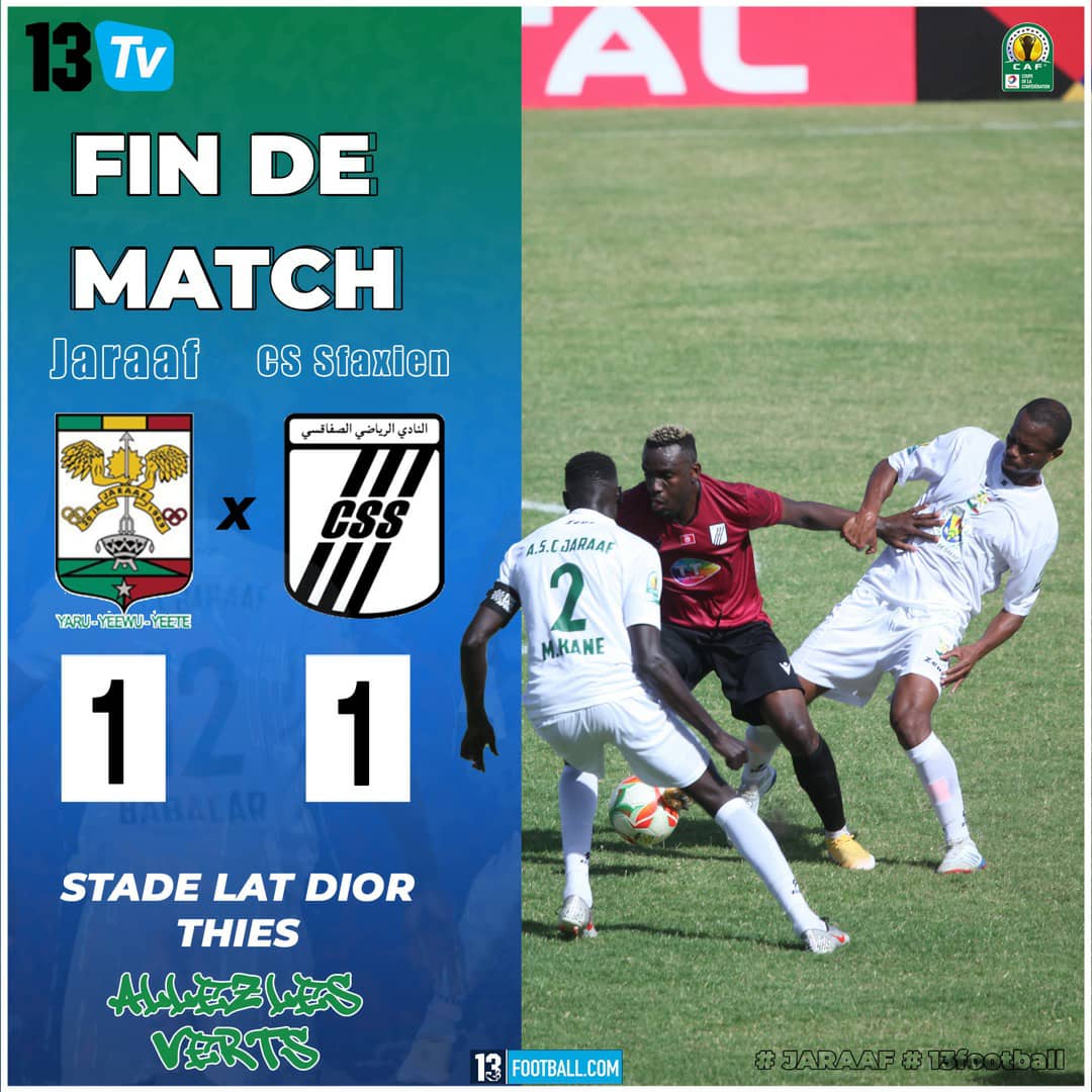 Coupe CAF : Le Jaraaf arrache le nul face au CS Sfaxien