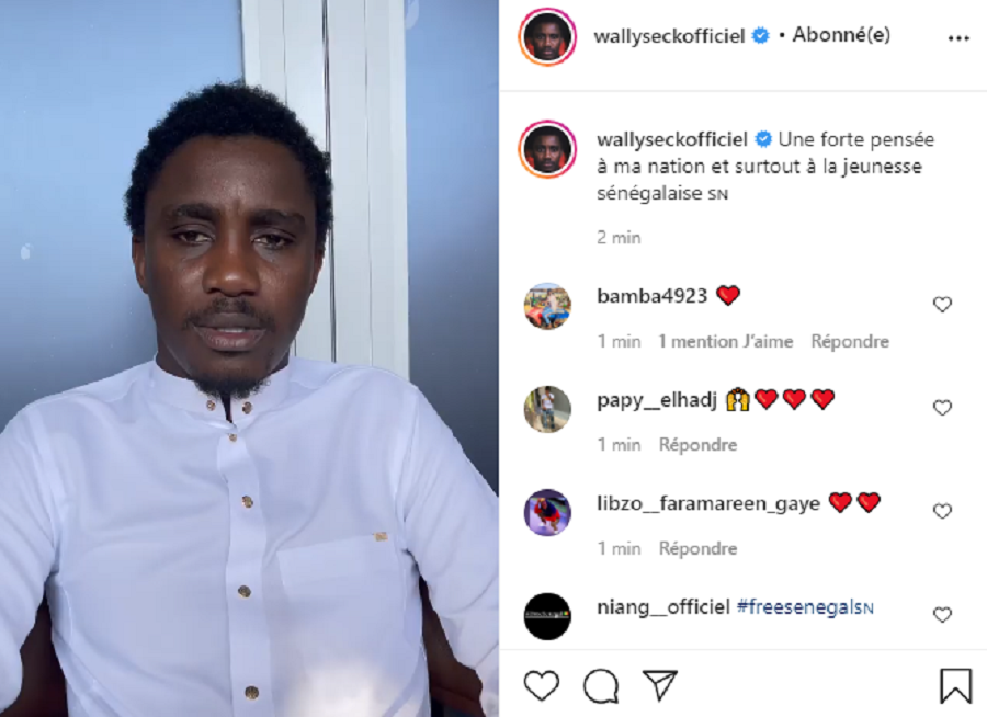Situation nationale : En convalescence, Wally Seck parle à ses pairs Sénégalais…