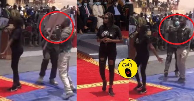 Sokhou Bb attaquée par un manifestant lors de sa prestation devant le président Macky Sall (Vidéo)