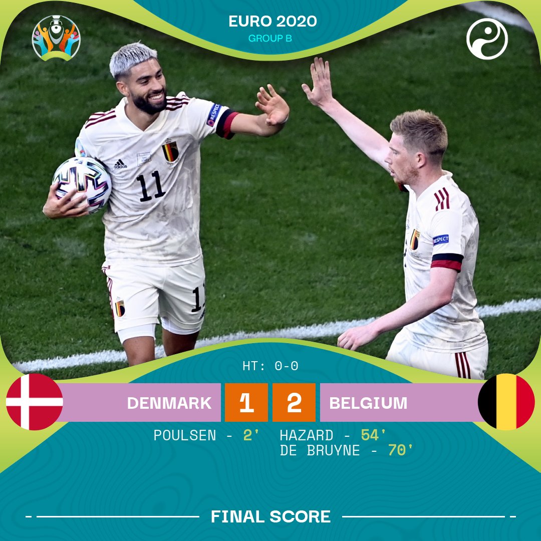 Euro 2021: la Belgique bat le Danemark 2-1 et se qualifie pour les 8es