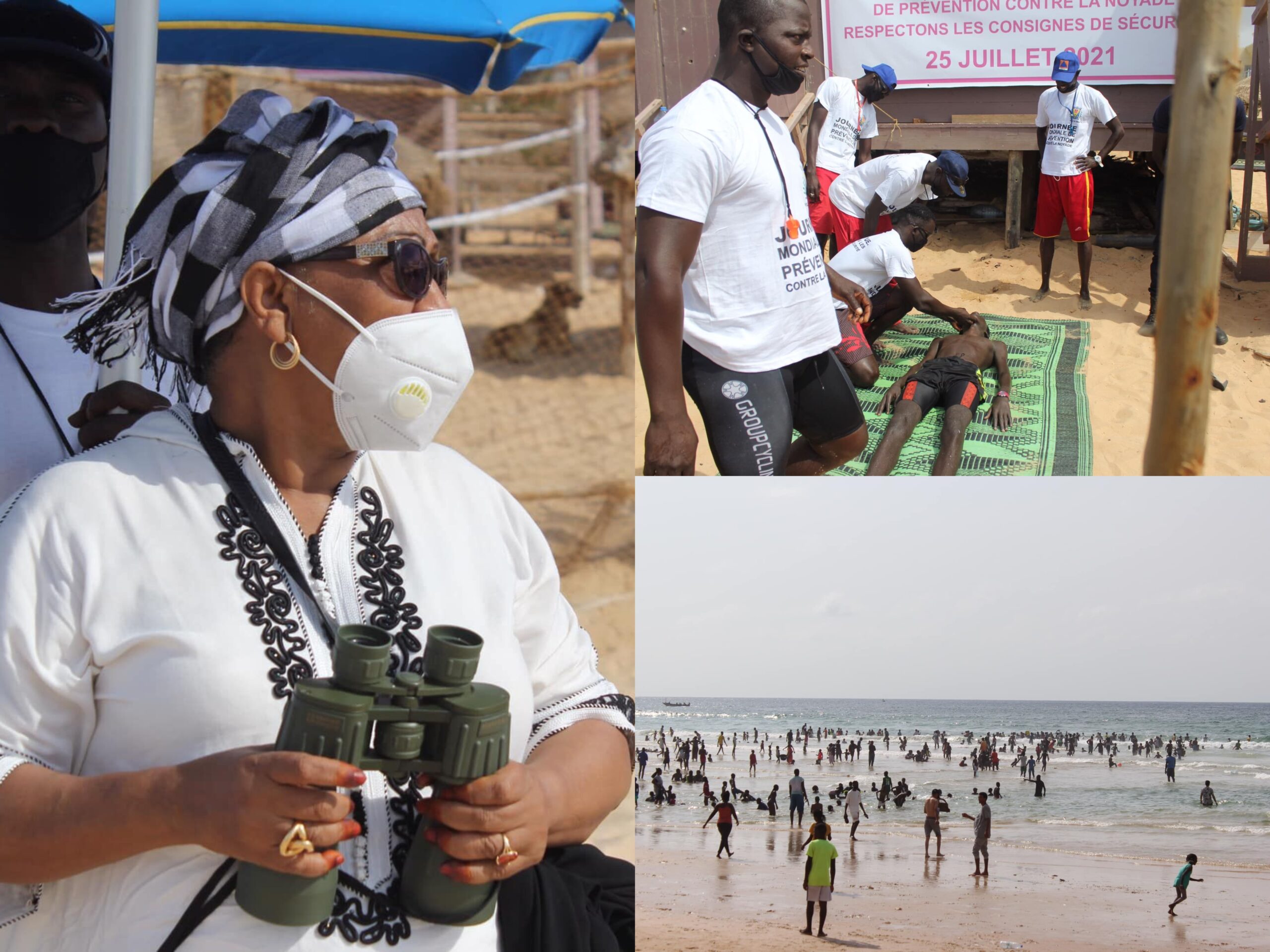 Cas de noyades : Soham El Wardini à la plage BCEAO pour des séances de simulation de sauvetage