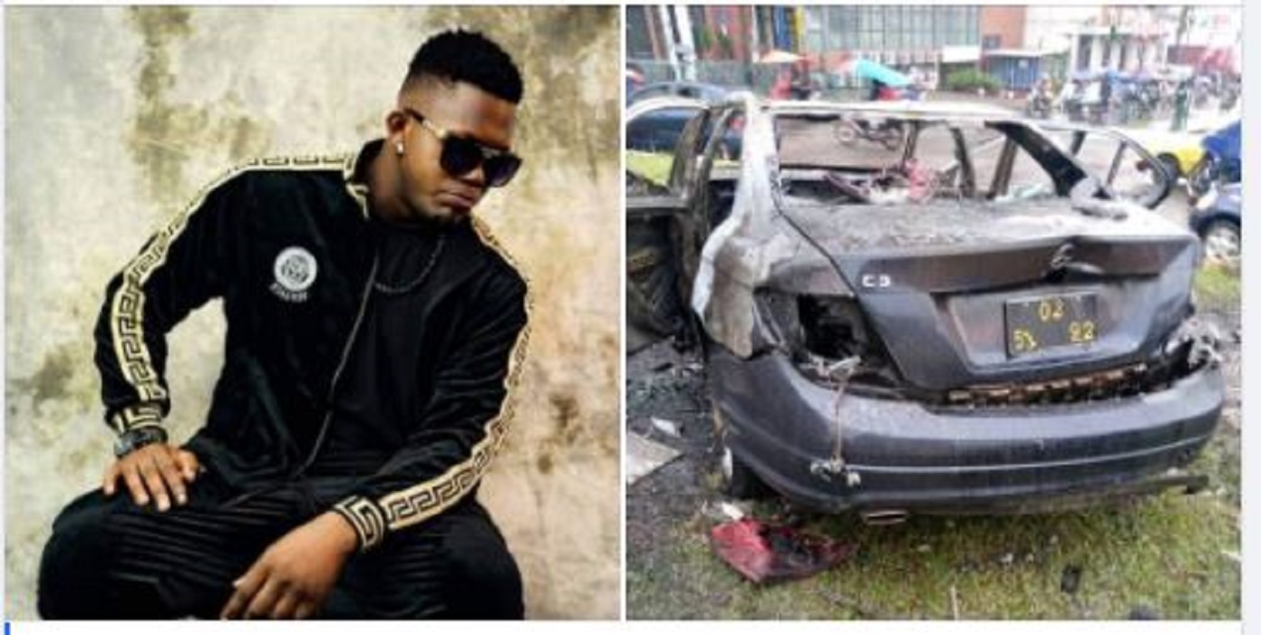 Cameroun – Grave accident du rappeur Ténor : une fille morte, la voiture calcinée (Vidéo)
