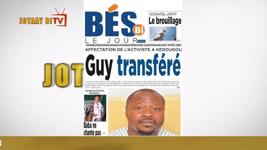 La Une des journaux Iradio du Lundi 13 Décembre 2021 en (Wolof)