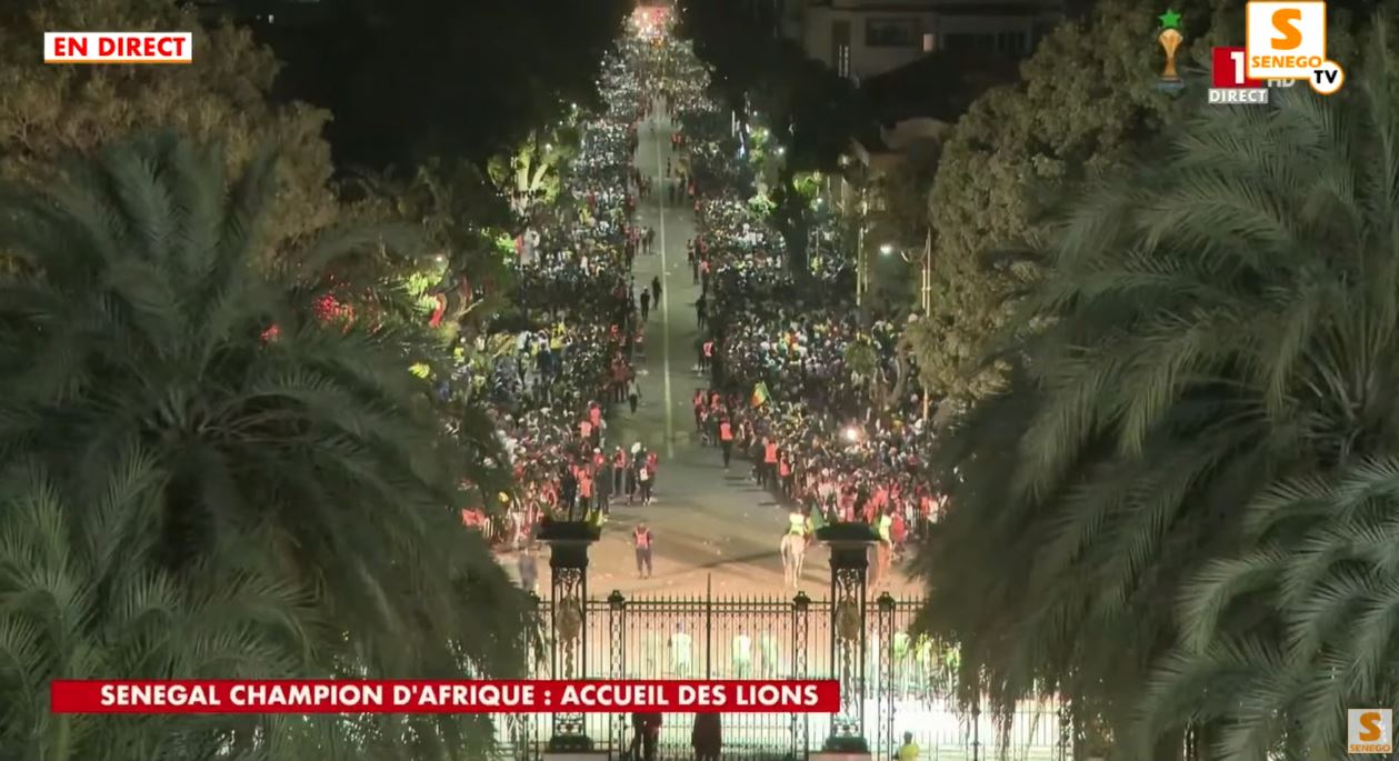 Direct : Les lions au Palais accompagnés de milliers de fans (Senego-TV)