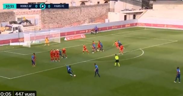 Rodez AF – Paris FC : Moustapha Name ouvre le score d’un joli coup franc direct (vidéo)