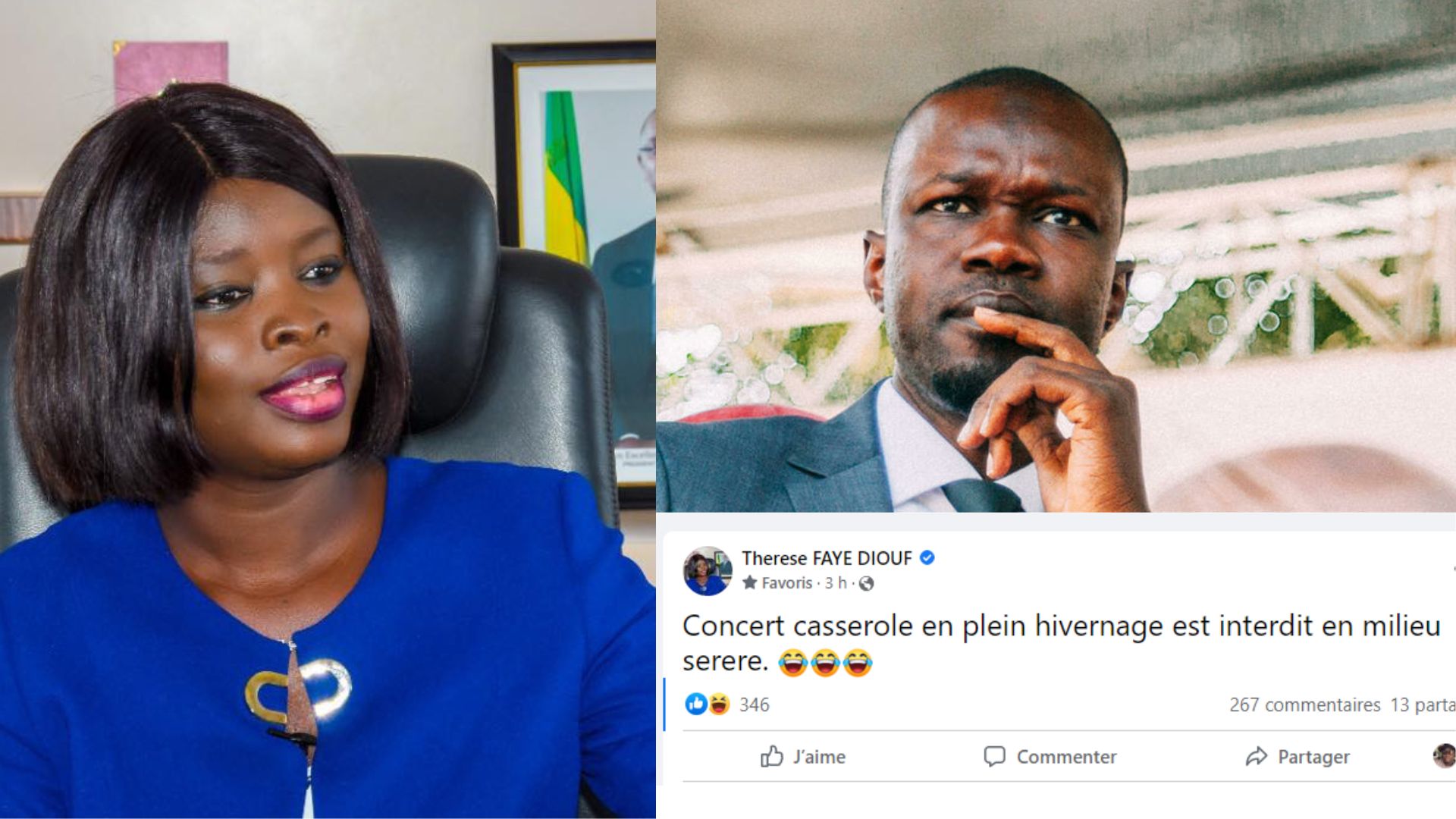 La boutade de Thérèse Faye à Ousmane Sonko : « Concert casseroles en plein hivernage, c’est interdit en milieu sérére »