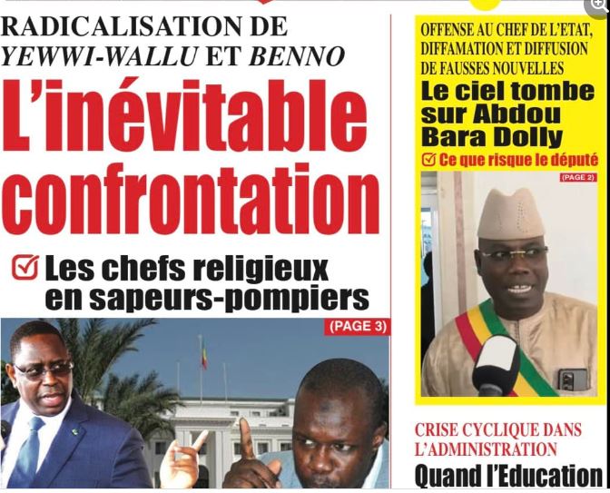 Une des journaux du samedi 11 juin 2022