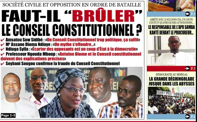 Une des journaux du mardi 07 juin 2022