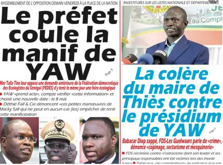 Une des journaux du jeudi 02 juin 2022