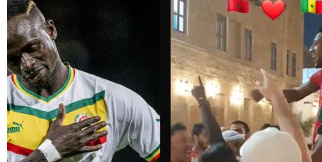 Incroyable, des supporters marocains et sénégalais en chœurs, chantant à la gloire de Mané-video