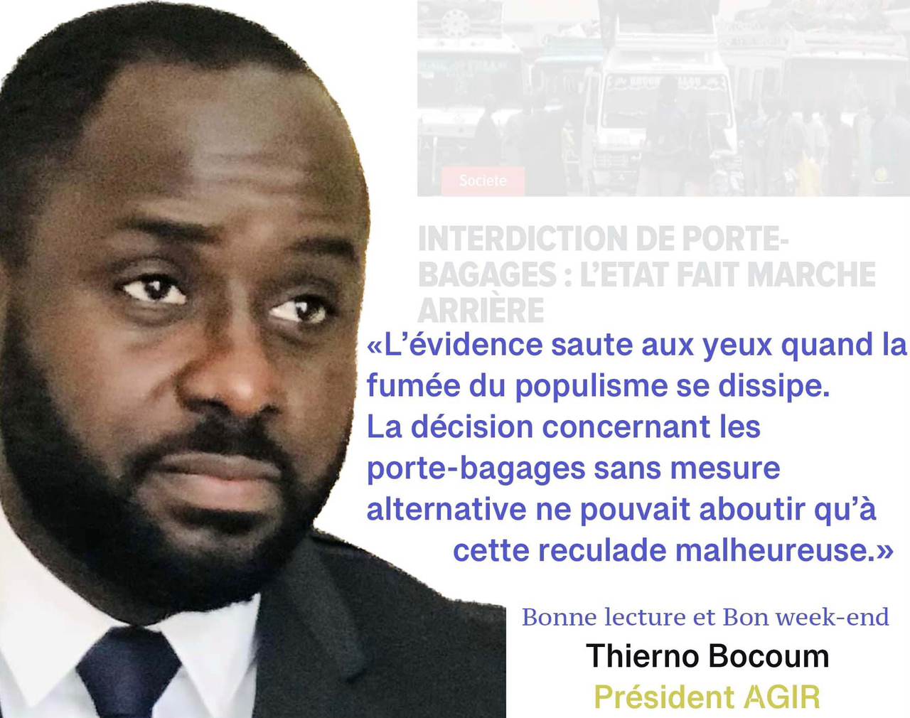 L’évidence saute aux yeux quand la fumée du populisme se dissipe (Par Thierno Bocoum)*