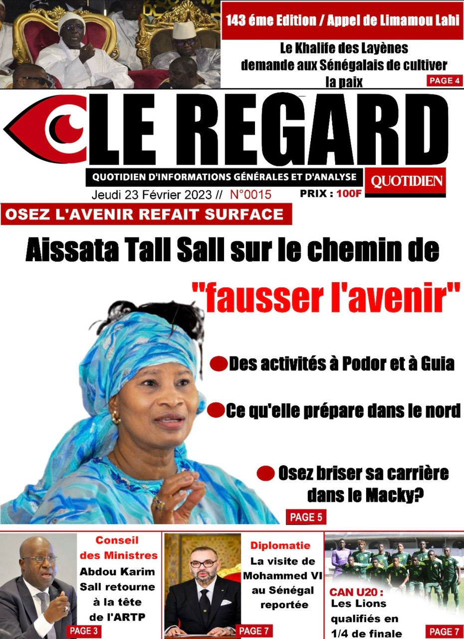 Une des journaux du jeudi 23 février 2023