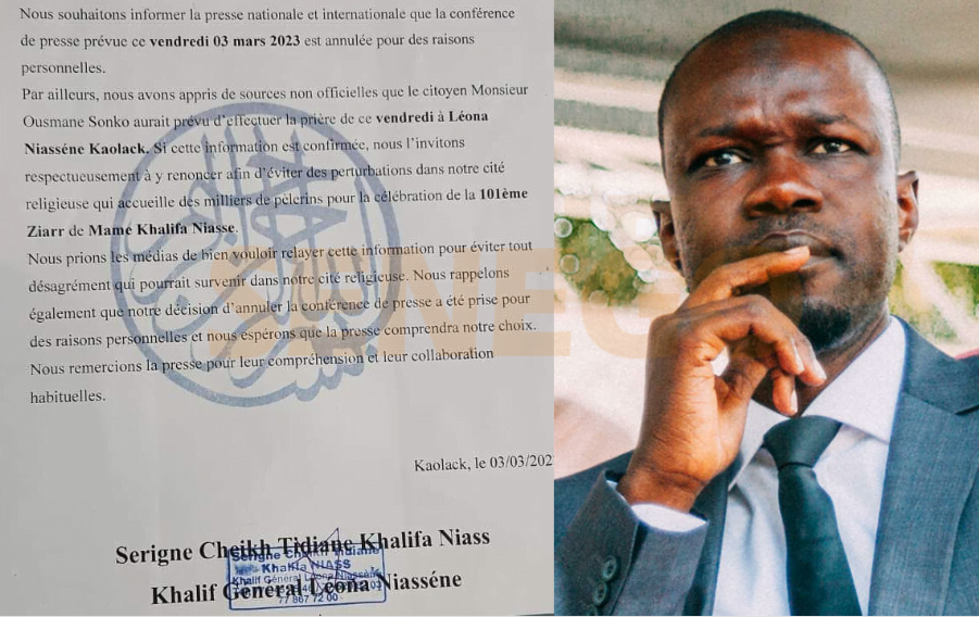 Prière de ce vendredi à Léona Niassène : Le Khalife Cheikh Tidiane Niasse ferme ses portes à Ousmane Sonko