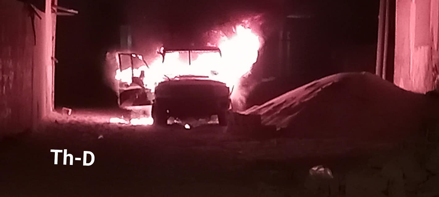 Saint-Louis : Une voiture de police incendiée par les manifestants. Regardez !