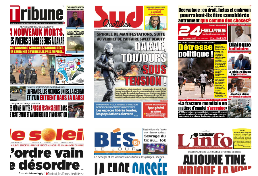 Samedi 03 juin 2023 : La danse macabre à la Une des journaux !