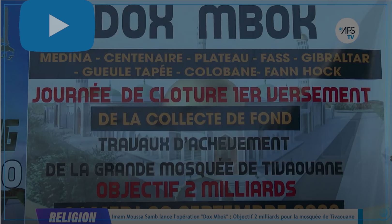 Vidéo : L’Imam Moussa Samb initie l’opération ‘Dox Mbok’ pour la mosquée de Tivaouane