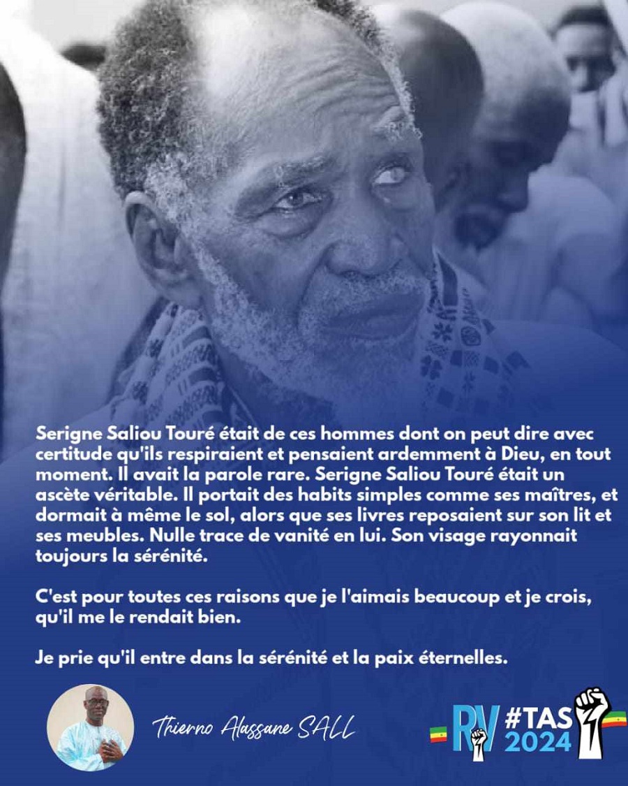 Décès de Serigne Saliou Touré : TAS rend hommage à « un homme de Dieu »…
