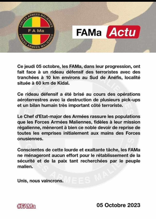 Photo : Convoi militaire malien en route vers le bastion rebelle de Kidal