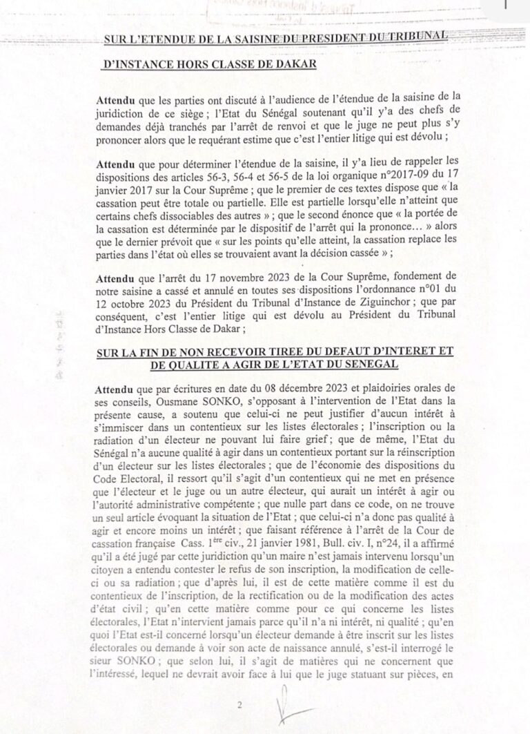 Pr Sidentielle Lordonnance Du Juge De Dakar Qui Balise La Voie