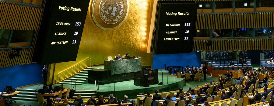 L’Assemblée générale de l’ONU vote à nouveau en faveur d’un « cessez-le-feu humanitaire » à Gaza