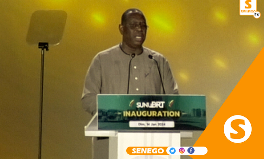 Inauguration BRT – Macky Sall : « Un pays se construit avec des bâtisseurs et non des casseurs… »(Senego Tv)