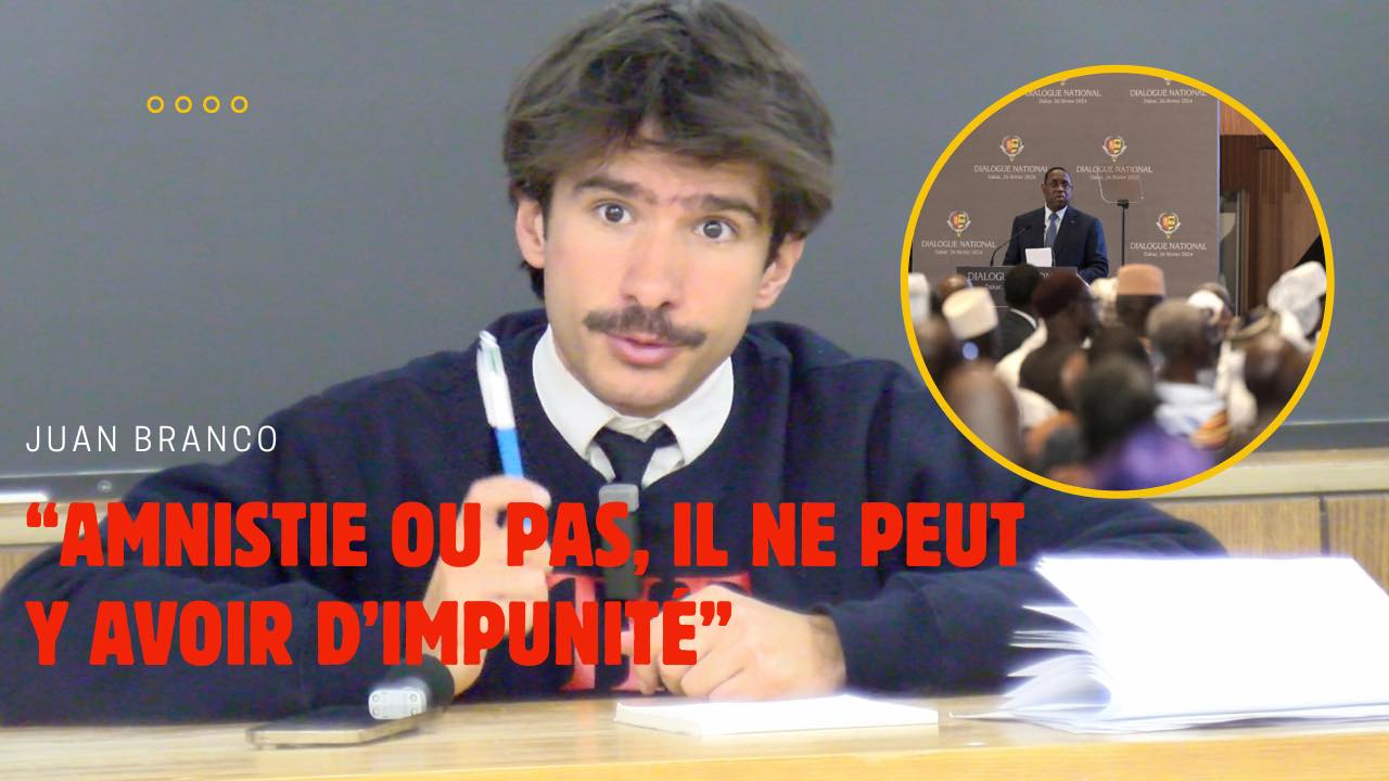 Loi d’amnistie: « Il n’y aura pas d’impunité, des crimes ont été répertoriés… », Juan Branco sur Senego Tv