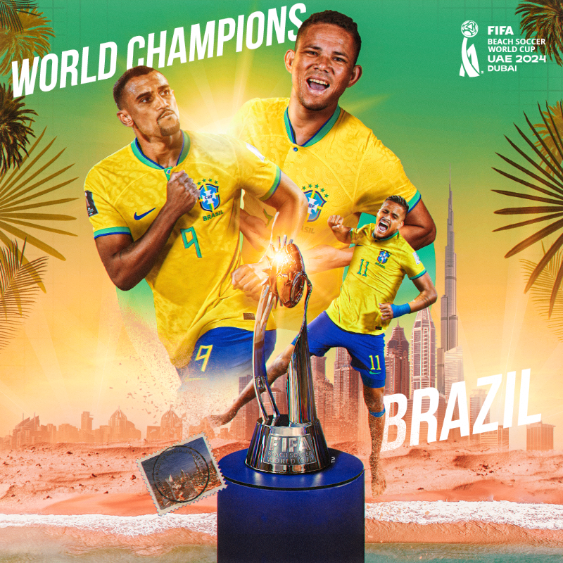 Le Brésil remporte la Coupe du monde de Beach Soccer 2024 face à l’Italie