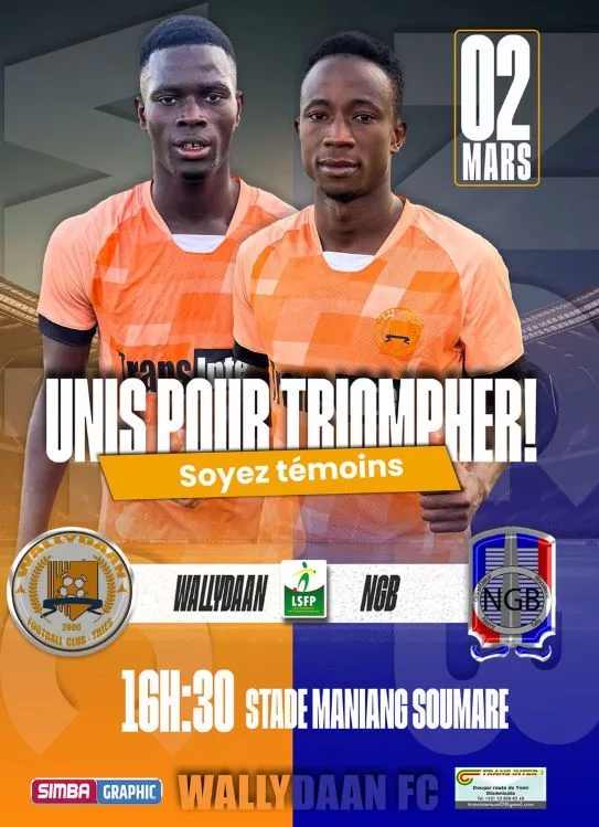Ligue 2 Sénégalaise : Wally Daan en quête d’une 9e victoire face à Niary Tally