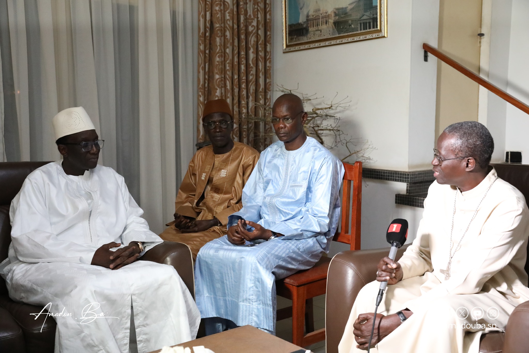 Amadou Ba reçu par l’archevêque de Dakar, Mgr Benjamin Ndiaye, farouche opposant du report de l’élection